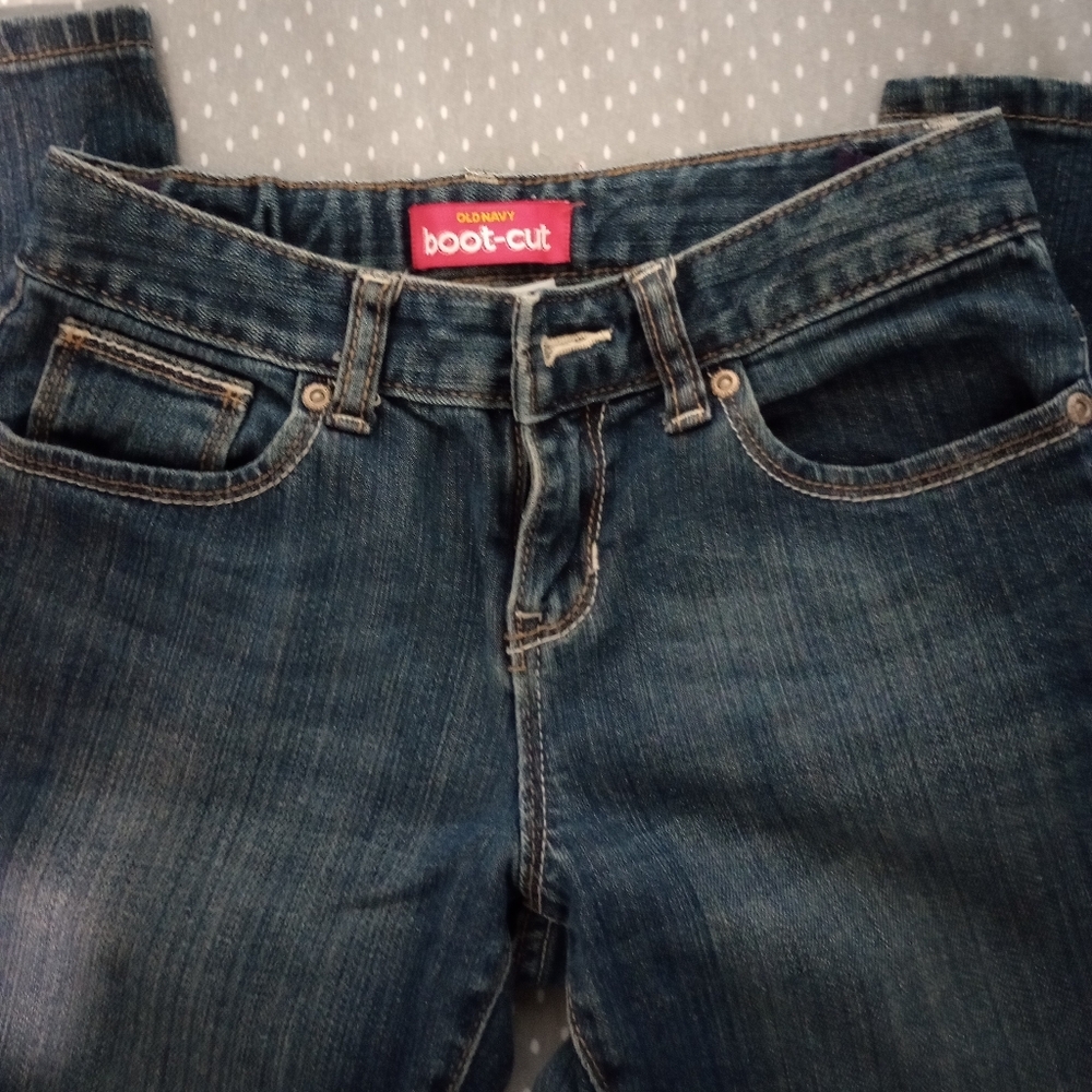 Ol Navy Girl's Boot-Cut Blue Jeans - Picture 2 of 5